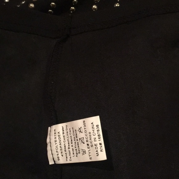 💥Super Sexy💥Black Stud Long Sleeve Bodycon Dress - Picture 3 of 4